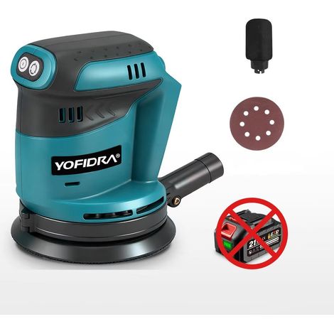 Ponceuse orbitale électrique 125 mm vitesse 8000 à 12000 tr min 3 vitesses réglables machine de polissage rechargeable compatible batterie Makita 18 V batterie non incluse