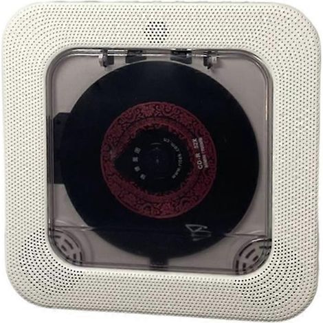Lecteur CD de bureau Bluetooth avec double haut-parleur HiFi, lecteur CD pour la maison avec télécommande, écran LCD et minuterie de mise en veille. (1/5)