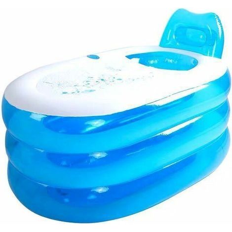 Aufblasbare Badewanne für Erwachsene 130 x 70 x 70 cm – Faltbares PVC – Wasserabweisende, beflockte Oberfläche – Schnell aufblasbar – Optimaler Komfort – (1/4)