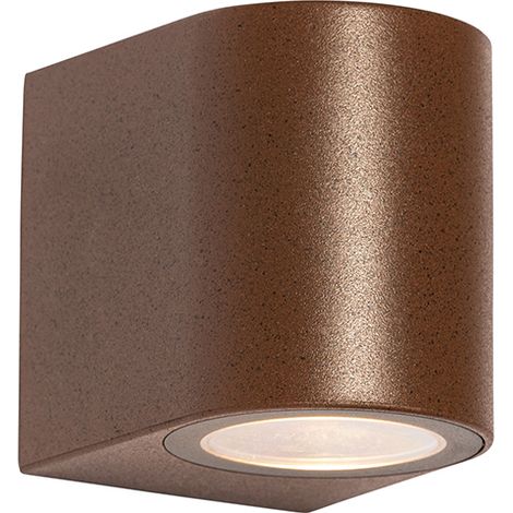 QAZQA Moderno Aplique de pared exterior moderno marrón óxido plástico ovalado - Baleno Ovalada Adecuado para LED Max. 1 x 5 Watt