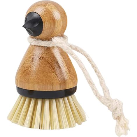 Brosse de nettoyage en bois pour fruits et légumes, brosse verticale pour vaisselle, casseroles et poêles. (1/5)