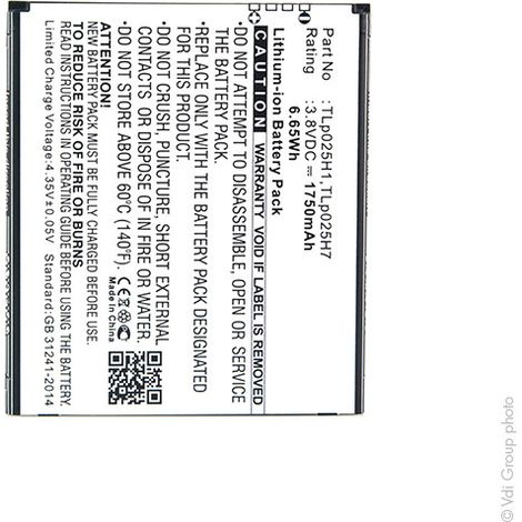NX - Batterie téléphone, smartphone, GSM pour Alcatel 3.8V 1750mAh - TLP025H1TLP025H7 (1/3)