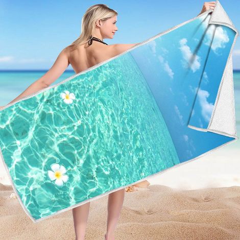 Serviette Plage Microfibre - 75 x 150 cm - Séchage Rapide - Anti-sable - Pour Piscine Plage Voyage Camping - 1 Pièce (1/3)