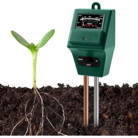 Testeur Humidité Plantes Hygrometre Plante Humidimetre Testeur de PH du Sol Capteur Moniteur d'eau Hygromètre Plante pour Intérieur et Extérieur Jardinage Agriculture pour Pelouse Ferme Pot Plantes (1/5)