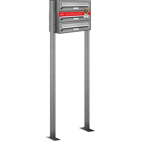 3er Edelstahl Standbriefkasten Anlage Freistehend (1/5)