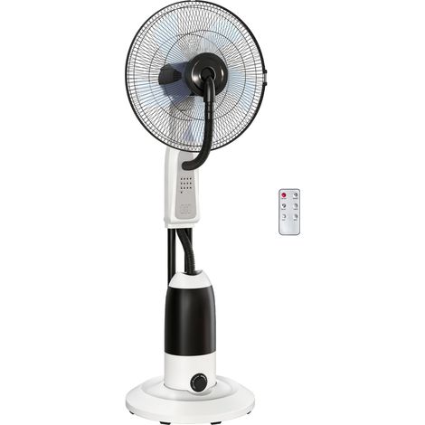 HOMCOM 120cm Pedestal Fan with Water Mist Spray Standing Fan, 2.8L Tank, White