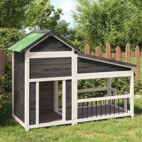 Niche grise, dimensions 143 x 60,5 x 109 cm, en bois de pin massif.