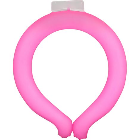 Tour de cou rafraîchissant réutilisable, collier froid sans mains, dissipation de chaleur, enveloppe de cou portable pour été bureau, point de congélation 18°C, taille S, rose (1/5)