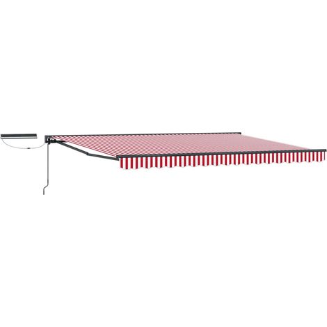 Elektrische ausziehbare Markise Rot und Weiß 4 × 3,5 m (1/5)