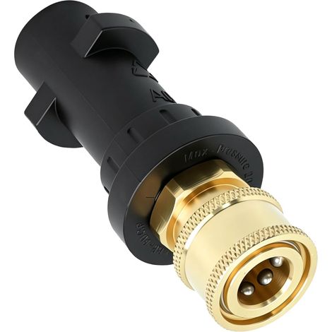 Brass Pressure Washer Gun Adapter with 1/4 Inch Quick Connect Female Fitting, Compatible with Karcher K Series K2 K3 K4 K5 K6 K7 High Pressure Washer Accessories for Car Wash and Patio Cleaning (1/5)