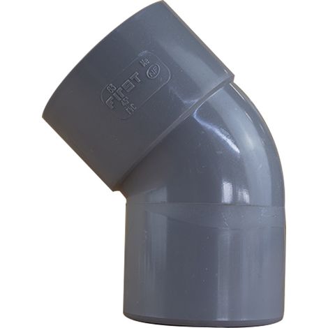 Coude PVC 45° Mâle/Femelle Ø63 - First Plast (1/5)