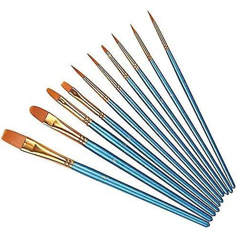 Set mit 10 Nylon-Künstlerpinseln für Acrylmalerei, feine Pinsel. (1/4)