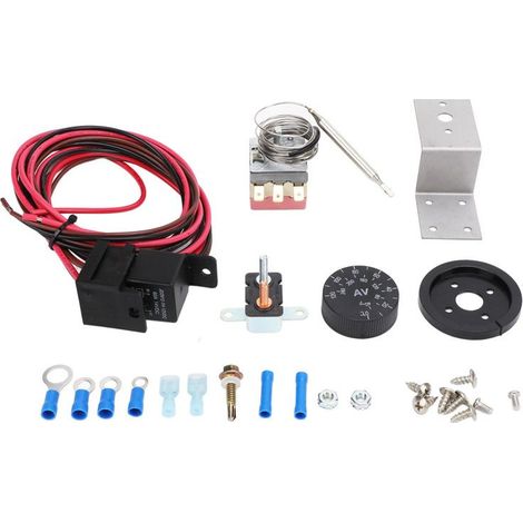1 kit relais de commande thermostat ventilateur, 12 V CC 60 A, plage 0 à 120 °C, pour voiture et camion (1/5)