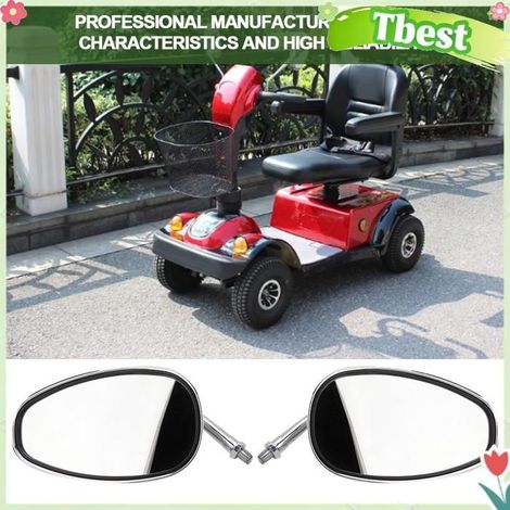Tbest miroir réfléchissant de scooter de mobilité Rétroviseur de Scooter de mobilité en Acier Inoxydable manutention elingue (1/5)
