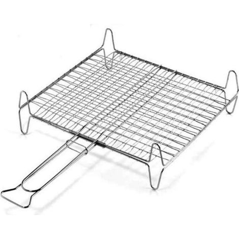 Graticola Incrociata Bombata con Piedi per Barbecue - 40x45 cm
