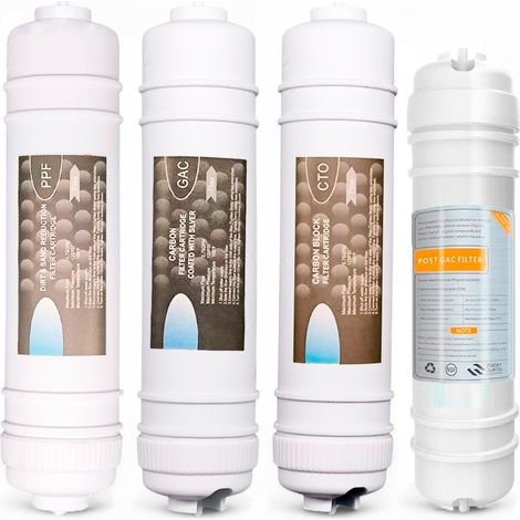 Kit Recambio Filtros Ósmosis Inversa 4 Filtros Conexión Rápida Espiga Tipo I (1/5)