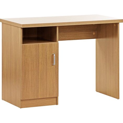 Scrivania cameretta con anta e vano portaoggetti 100x50 cm naturale (1/5)