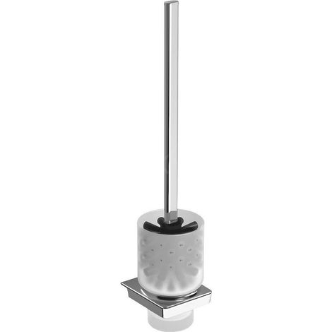 Brosse WC suspendue ZEN, verre dépoli, chrome (1/2)