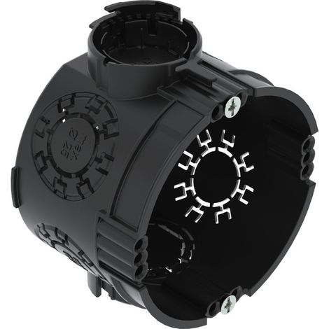 OBO Bettermann UP Gerätedose mit Geräteschrauben Ø60mm, H46mm Polypropylen tiefschwarz, 25 Stück, 2003701