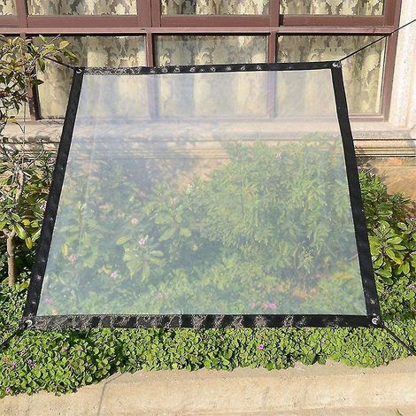 Bâche transparente imperméable résistante pour jardin avec œillets et corde, 2x4 m, protection extérieure robuste, couverture PVC épaisse, bâche utilitaire avec attaches pour terrasse et camping (1/3)