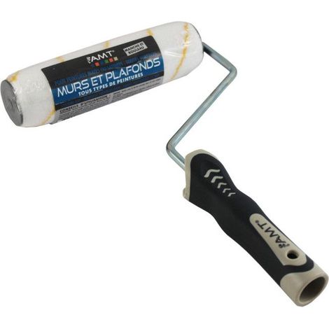Rouleau Brosse Murs Et Plafonds - 180Mm - Tous Types De Peintures - Fibres Polyamides 12Mm - Manche Et Rouleau - Amt