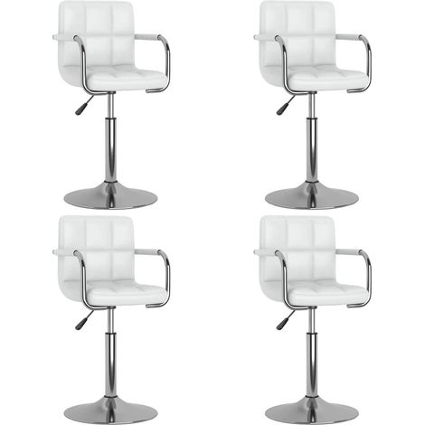 vidaXL Sillas de comedor giratorias 4 unidades cuero sintético blanco (1/5)