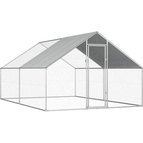 Jaula gallinero de exterior de acero galvanizado 2,75x4x1,92 m vidaXL