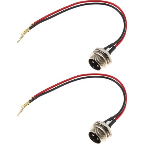 2pcs Connecteur de Port de Charge Scooter Électrique Connecteur de Chargeur en Ligne à 3 Broches à 2 Fils Remplacement du Port de Charge Rond (3 Broches) Port de Charge (1/5)