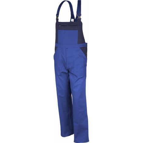 Qualitex Latzhose basic 2-farbig, Größe: 60, Farbe: kornblau/marine (1/2)