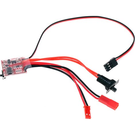 Contrôleur de vitesse pour moteur à balais RC ESC 20A avec frein commutable pour voiture, bateau et char RC (1/5)