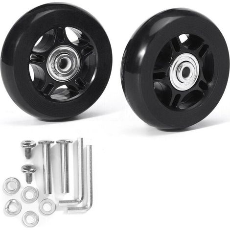 Ein Paar universelle Kofferrollen, Ersatz, langlebiges Gummi, geräuschlos, multidirektional, Ersatz-Reparaturrollen für Koffer und Gepäck, 70 mm x 19 mm, 2 Stück (1/4)