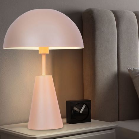Lampada da tavolo Fungo da comodino Lampada da soggiorno Lampada da tavolo E14, metallo color champagne, 1x E14, DxH 25 x 36 cm