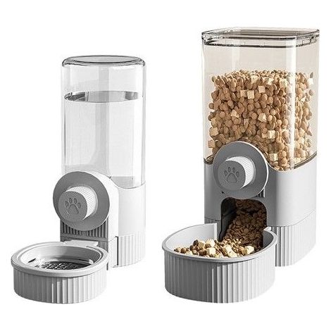 (gris)Abreuvoir Pour Animaux De Compagnie, Pour Petits Animaux, Chat, Chiot, Lapin, Cage, Abreuvoir À Suspendre (1/3)
