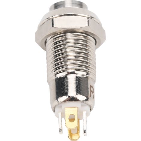 Interrupteur Poussoir Lumineux 8mm Étanche 3V Blanc pour Démarrage Moteur (1/5)