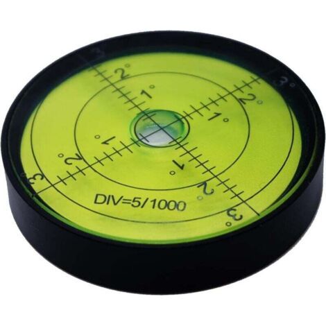 BUNTHAUS PA Livella a bolla orizzontale ad alta precisione in alluminio, strumento di livellamento circolare da 2,4 pollici e 60 mm (nero, verde) (1/3)