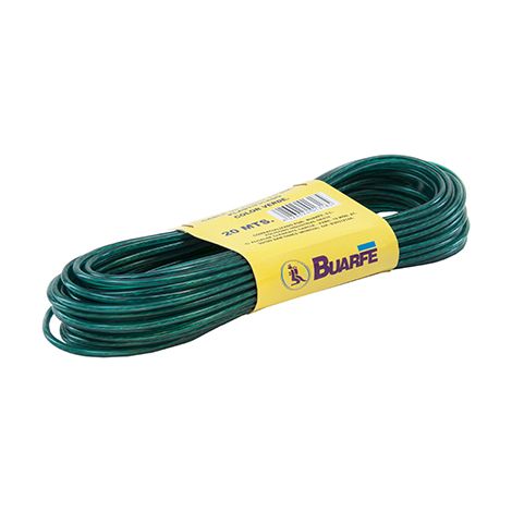 Rollo 10mt cable acero forrado verde (1/2)