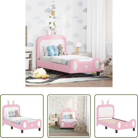 Rangement chambre - Cadre de lit pour tout-petit avec tête de lit Rose 70 x 140 cm (1/5)