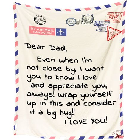 Couverture polaire imprimée lettre, cadeau pour Fête des Mères et des Pères, plaids doux pour lit canapé salon. (1/5)