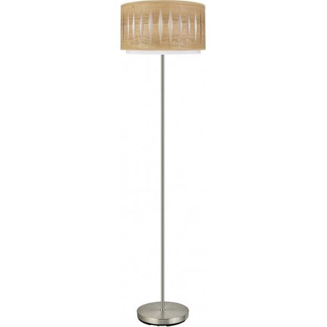 Lampada da terra Alexandra con paralume in legno Clara FABRILAMP