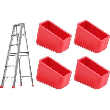 Pour pieds d'échelle universels 50 x 20 mm,4 Pièces Couvre Pieds d'Échelle en Caoutchouc, Antidérapant pour Sécurité Optimale, Protection Robuste pour Échelles Télescopiques et Escaliers (1/5)