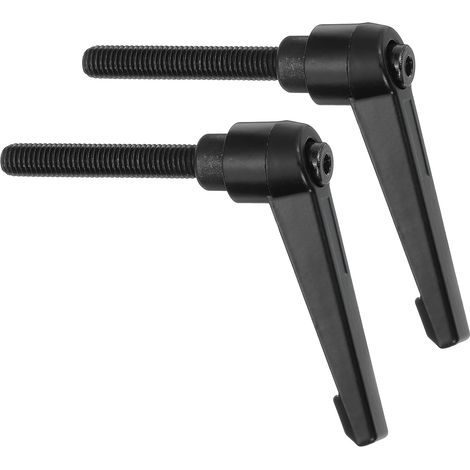 2Pcs M8 x 50mm Poignées À Bouton Poussoir Réglables À Filetage Mâle Verrouillage Rapide À Crémaillère Pour Machines De Tour, Noir (1/5)