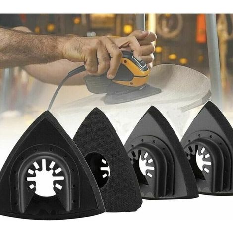 Lot de 4 plaques de ponçage 90mm pour Delta Sander, plateau abrasif universel compatible Fein Bosch Parkside Ryobi Worx Workzone Accessoires (1/5)