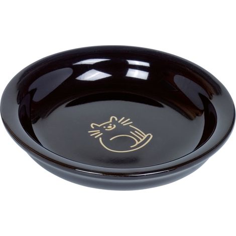 Nobby Keramikschale oval Golden Cat schwarz 100 ml