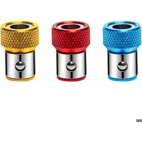 3 Pcs Porte-Vis Anneau Magnétiseur Universel Amovible Magnétique Alliage Antidérapant Tournevis Accessoires pour 1/4 Pouce Hex Tige (1/5)