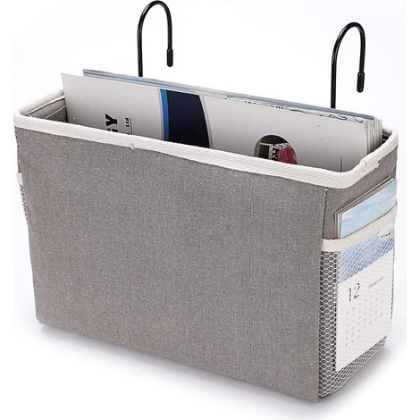Chevet Pendentif de rangement lit poche panier dortoir lit de rangement caddy tablette de rangement (gris) (1/5)