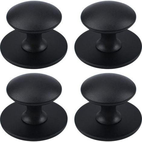 4 maniglie autoadesive per cassetti - Design moderno, acciaio inossidabile, facile installazione per finestre e armadi (nero) (1/4)