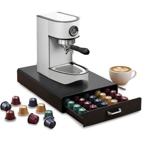 Organizer Capsule Caffè 1 Cassetto Nero Elegante – Capienza 50 Capsule