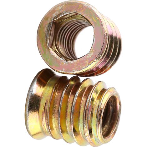 Écrous à insérer filetés pour bois, écrou de meuble en acier au carbone zingué (M815mm) (1/5)