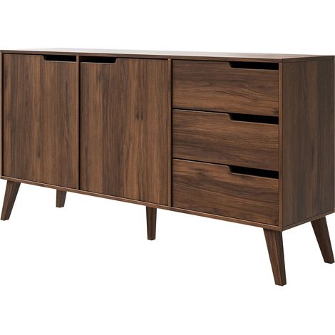 Cómoda Otis, Nogal, Con cajones y puertas, Número de cajones: 0, 80x160x40cm