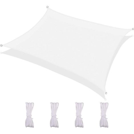 Rechteckiges Sonnensegel, wasserdicht und UV-beständig, für Terrasse, Garten, Rasen, 2,5 x 3 m, weiß (1/4)
